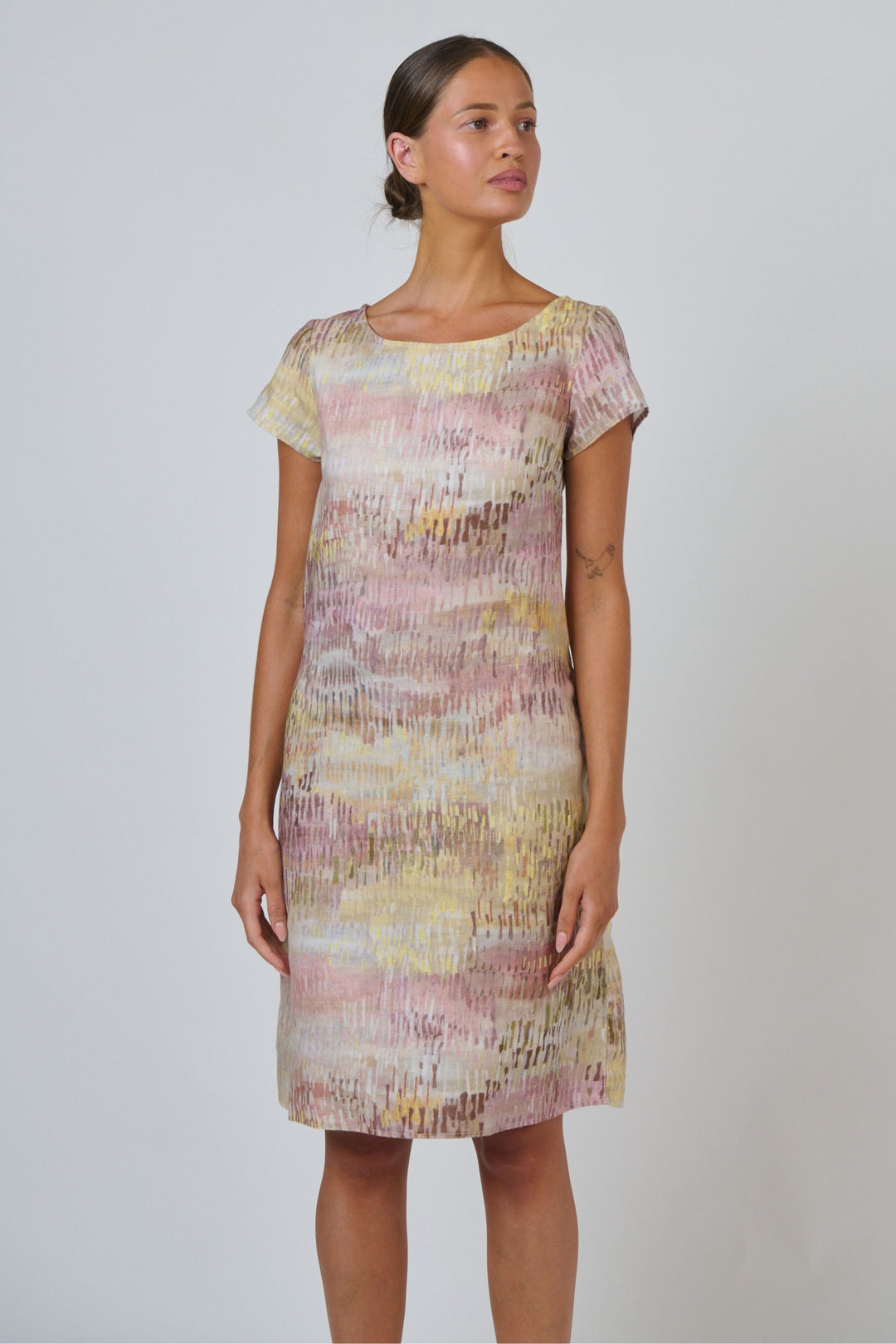 LINEN PRINT DRESS - GA237