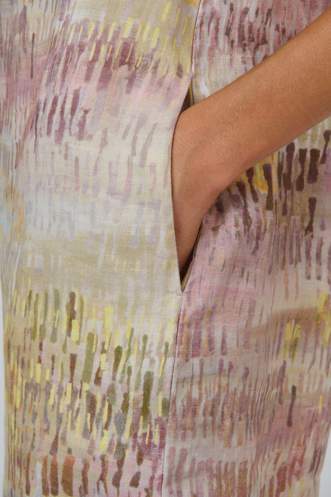 LINEN PRINT DRESS - GA237