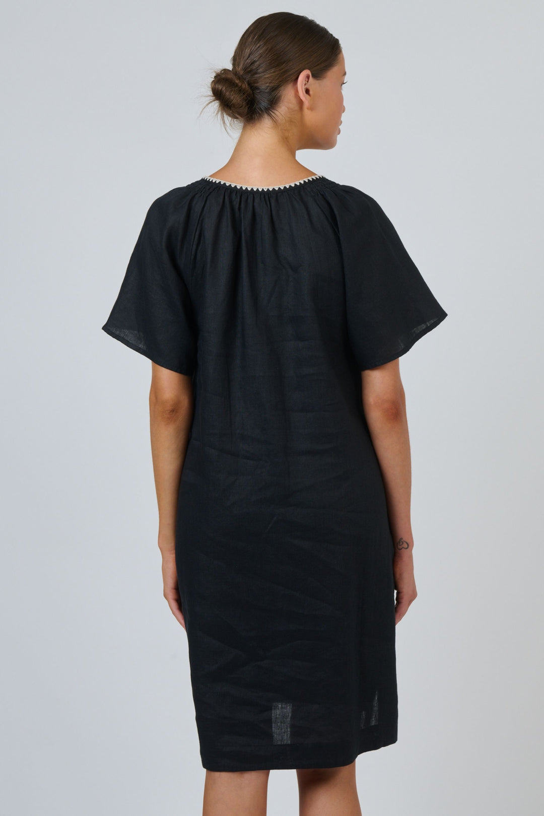 V NECK LINEN DRESS - GA703.1