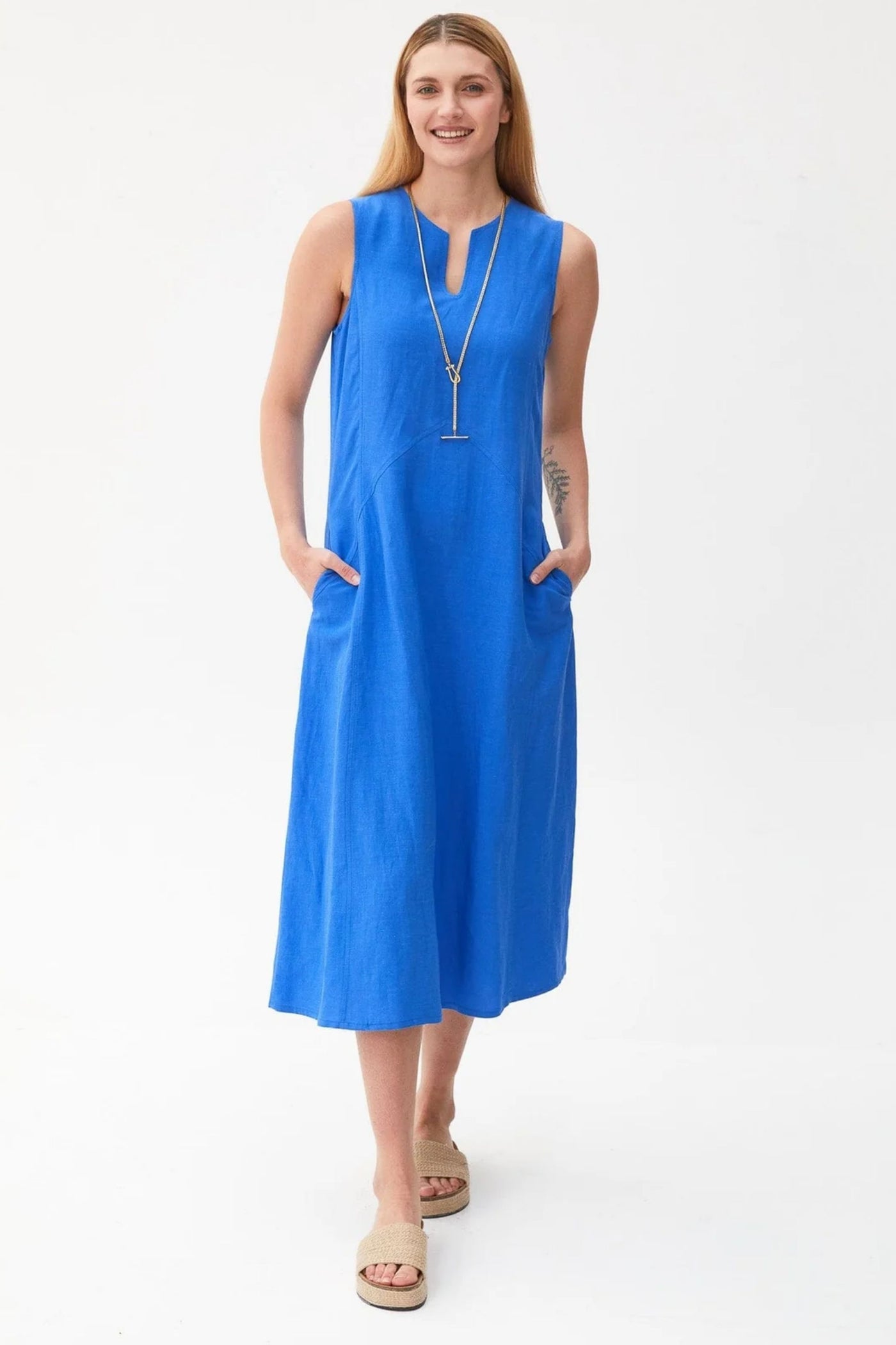 LINEN LONG DRESS - S25169