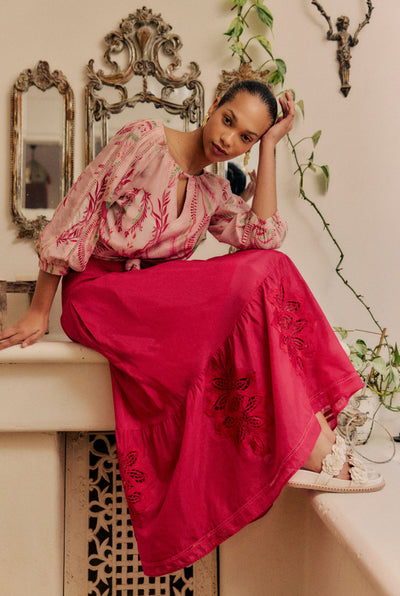 CORDELIA SHIRRED WAIST SKIRT - OW61901