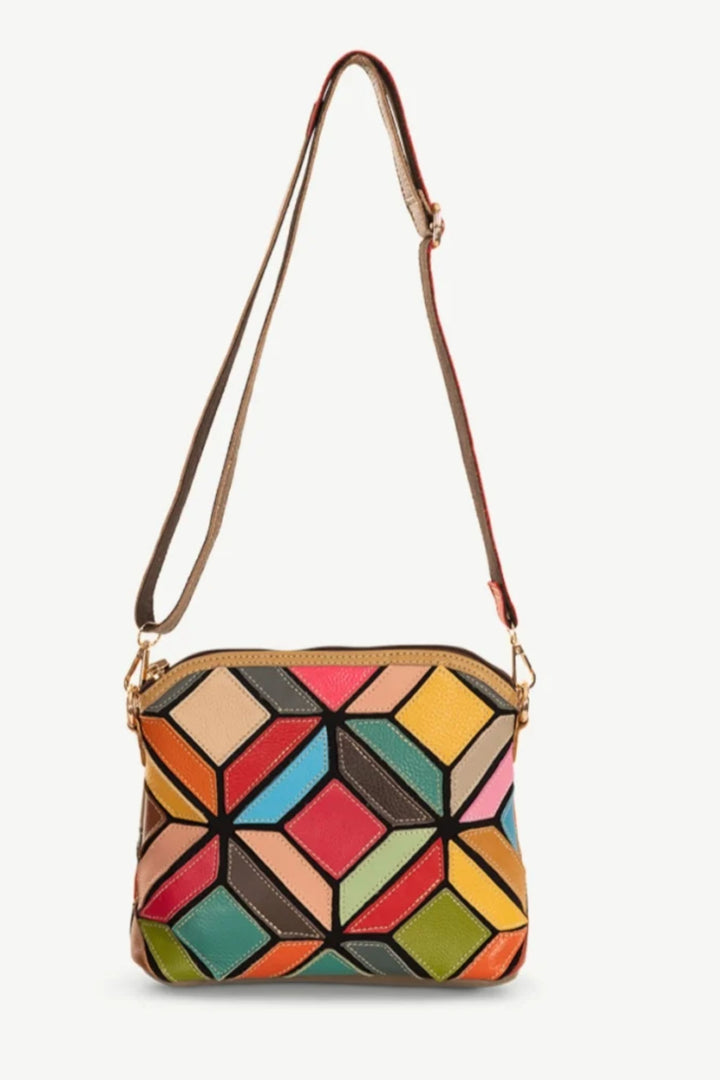 GEOMETRIC LEATHER XBODY - L46