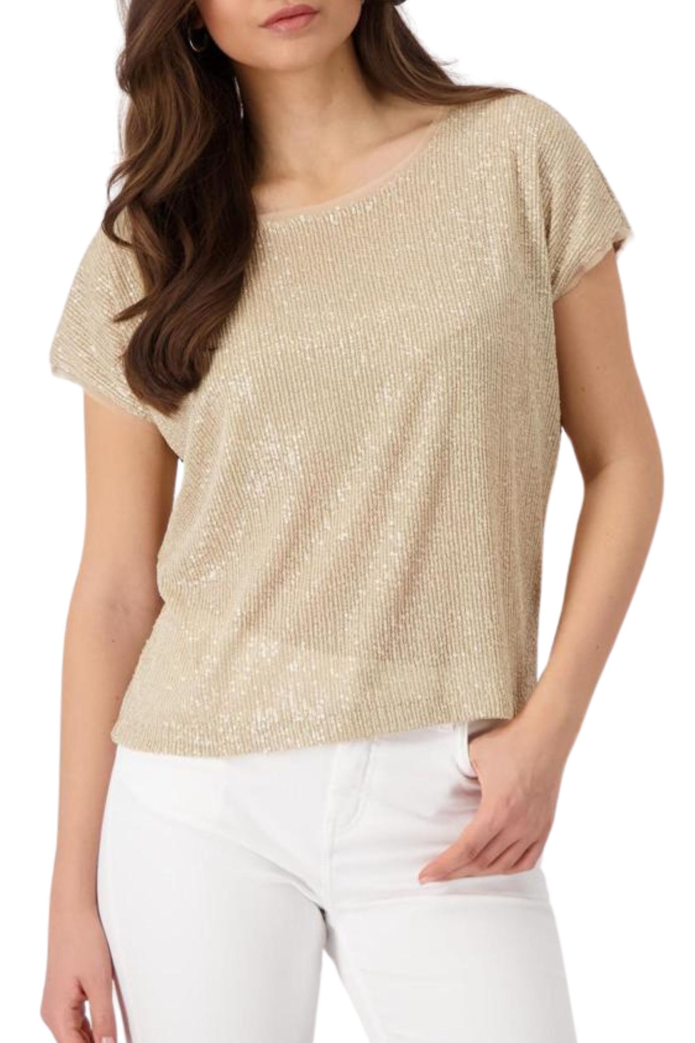 SEQUIN TEE 409685MNR TOP