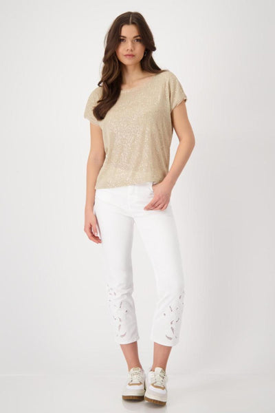 SEQUIN TEE 409685MNR TOP