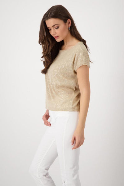 SEQUIN TEE 409685MNR TOP