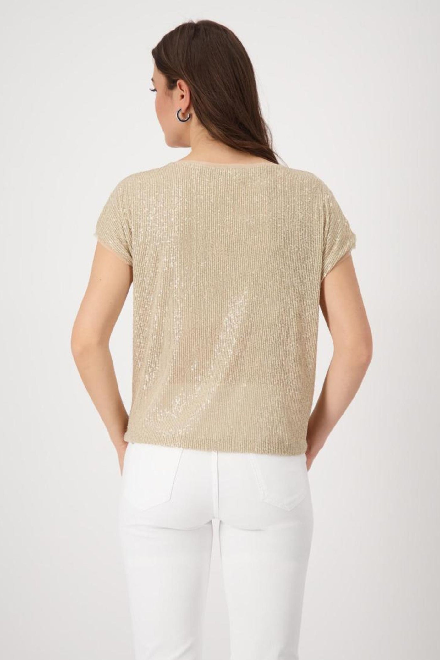 SEQUIN TEE 409685MNR TOP