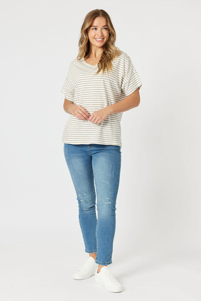 TYLA STRIPE TEE - 47873T