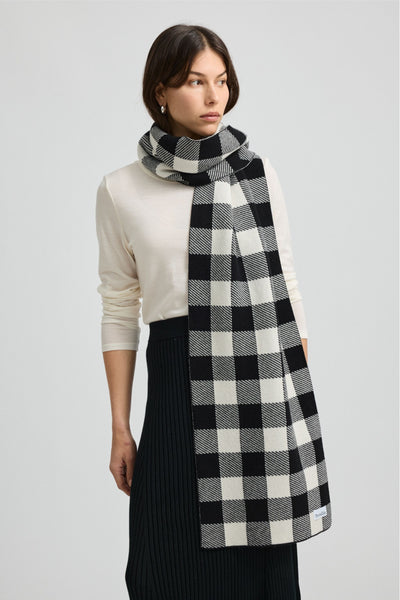 CHECKED WOOL SCARF - 9068