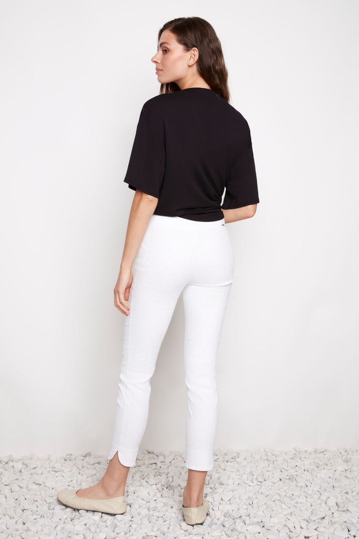 TEXTURED PETAL SLIT ANKLE PANT - 68816UP