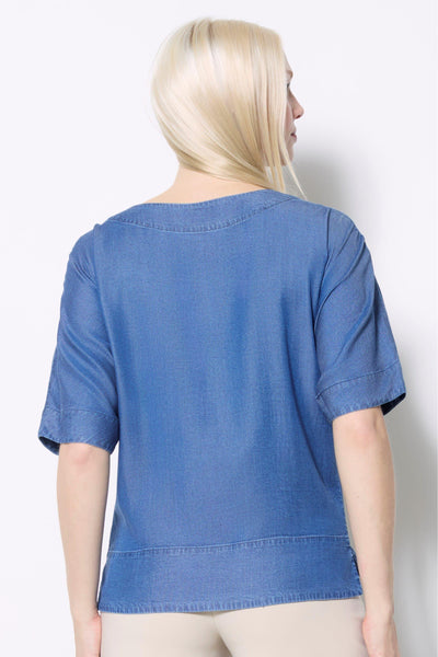 S/SLV TENCEL TOP - 30393UP