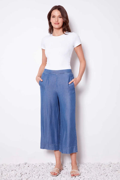 WIDE LEG TENCEL CROP PANT - 68285UP