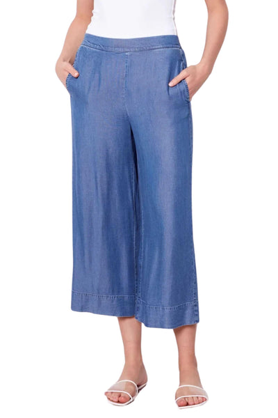 WIDE LEG TENCEL CROP PANT - 68285UP