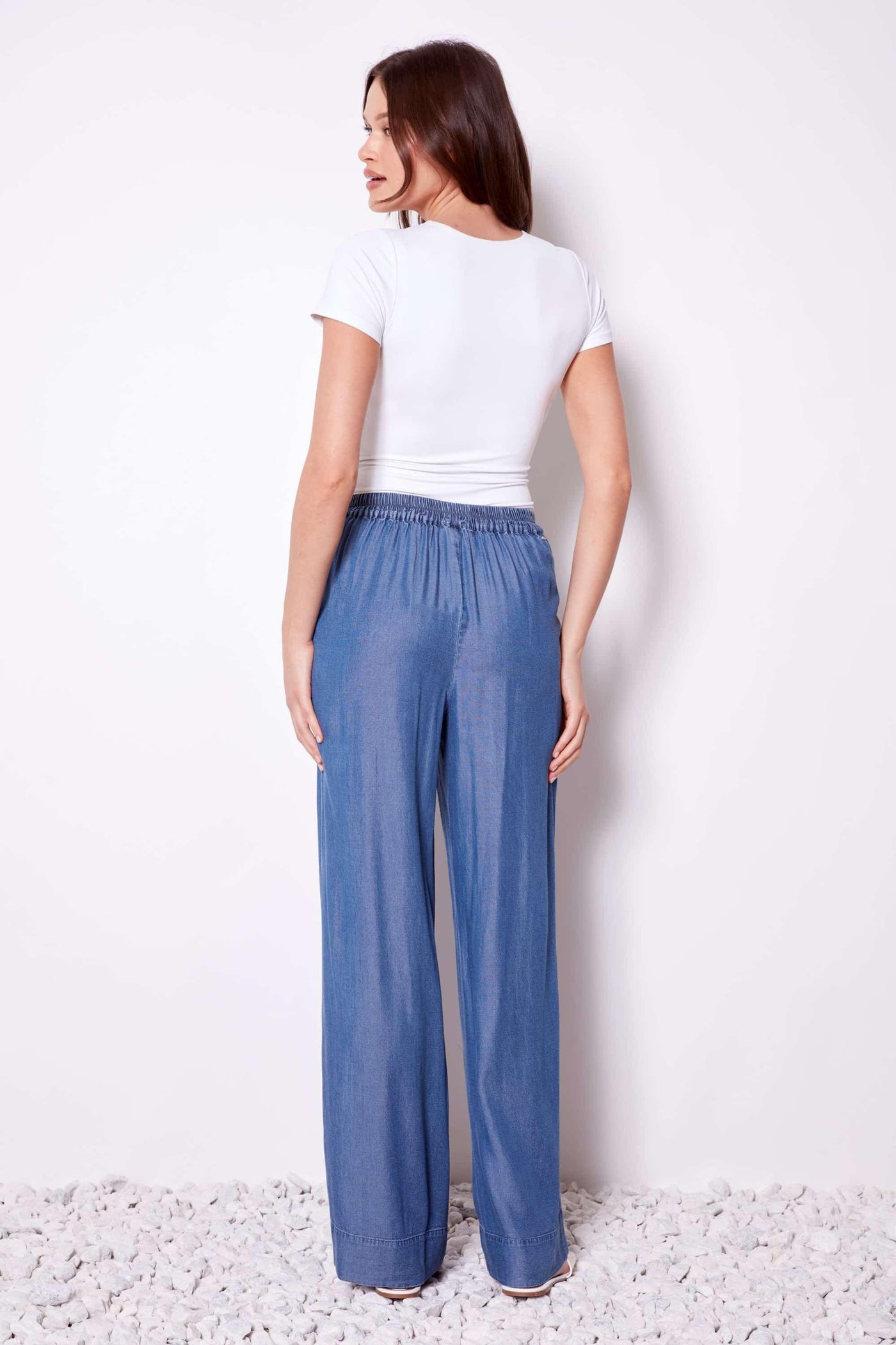 WIDE LEG TENCEL PANT - 68284UP