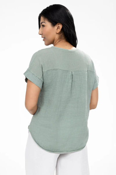 V NECK TOP - 10-8140W