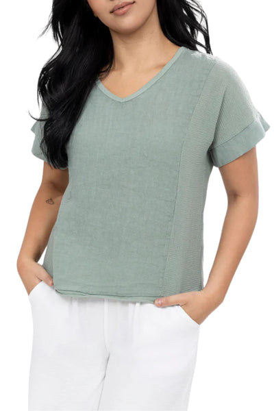 V NECK TOP - 10-8140W