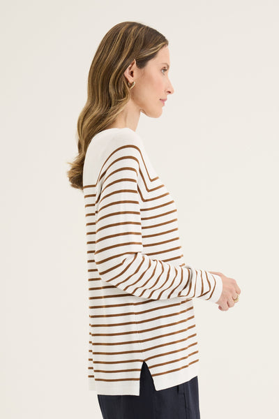 BORDER STRIPE KNIT - YTWN7708