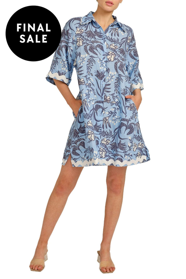 ALESSANDRA DRESS XS / CORNFLOWER AURIENNE WAVE DRESS - S24-1.423Q