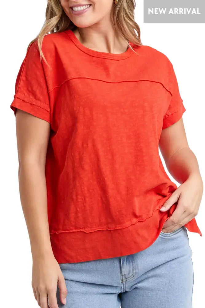 ALLISON TEE - 55X0207 8 / TANGELO TOP