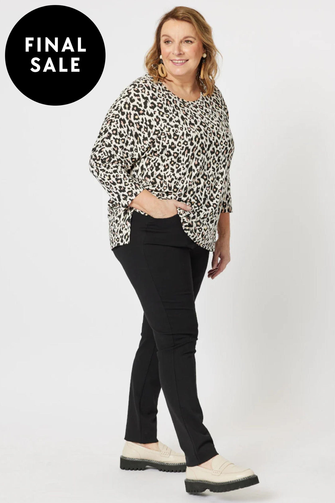 CLARITY TOP ANIMAL PRINT L/S TOP - 44731C