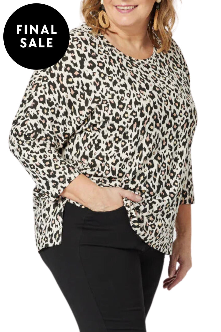 CLARITY TOP ANIMAL PRINT L/S TOP - 44731C