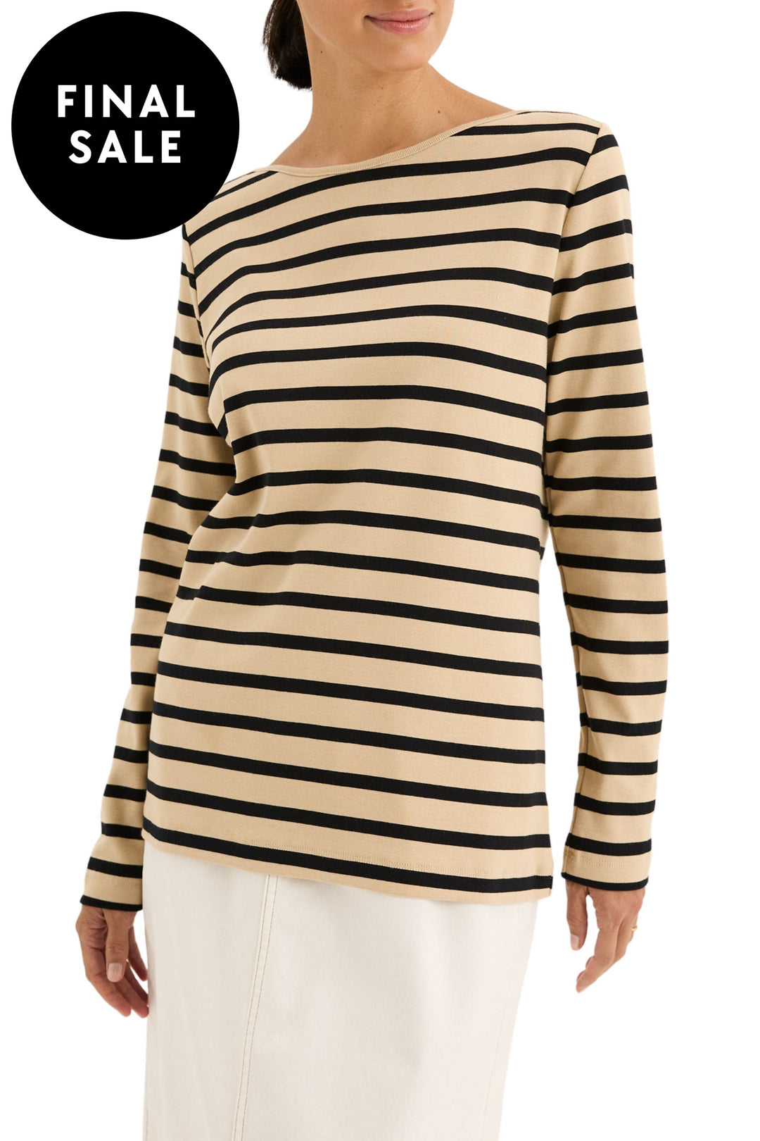 YARRA TRAIL TOP BLACK-CAMEL / XS BOARDWALK TEE - YTWN3039