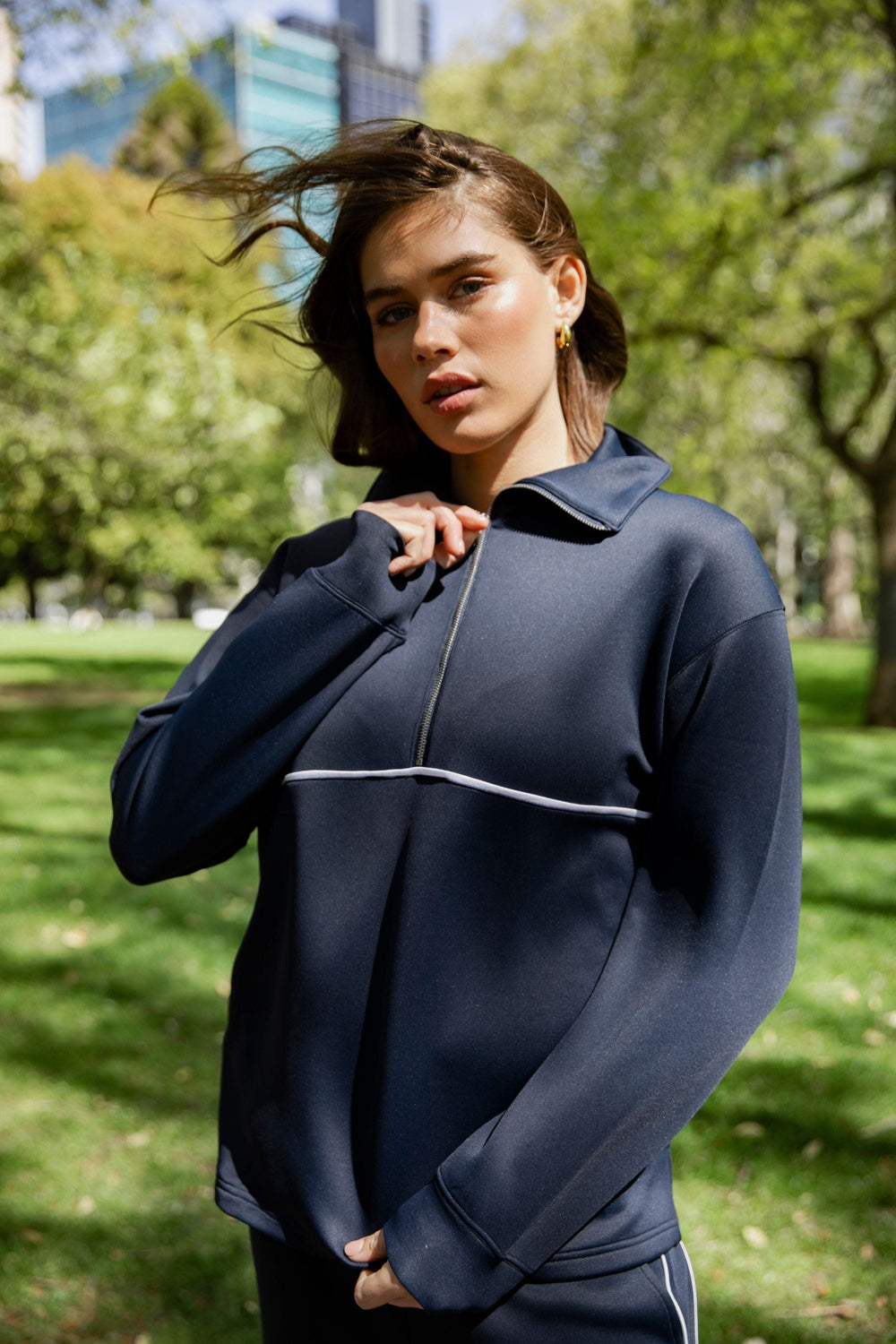 ELM TRACK TOP BONNIE HALF ZIP SWEAT - 81X4485