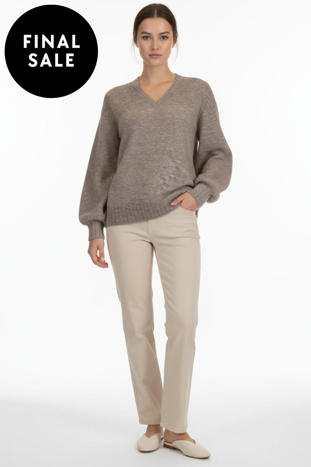 LOOBIES STORY JUMPER XS / WALNUT BONNIE V SWEATER - LSK2515