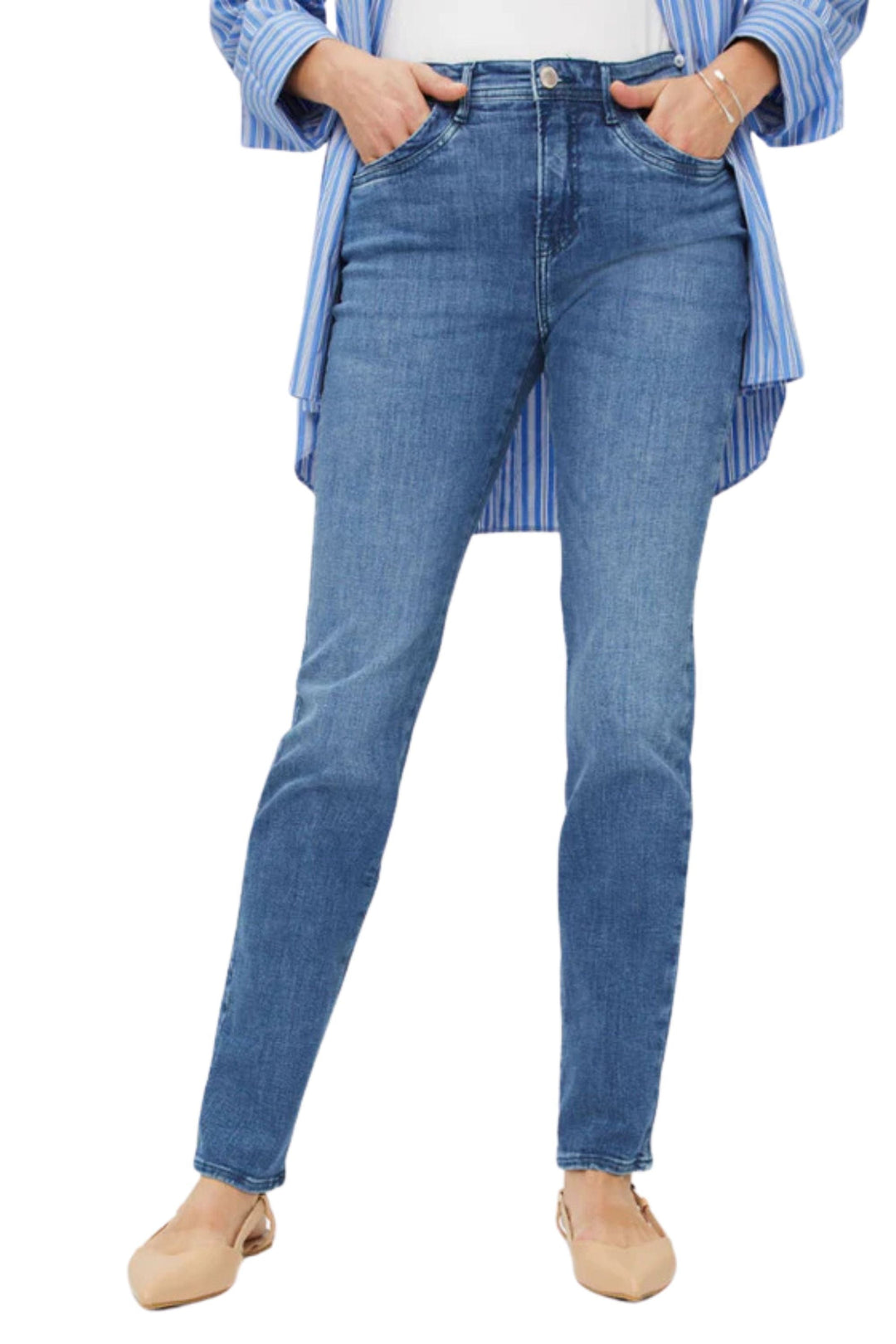 BRAX JEANS 10 / STONE-BLUE MARY STRETCH COTTON JEANS - 75-6508