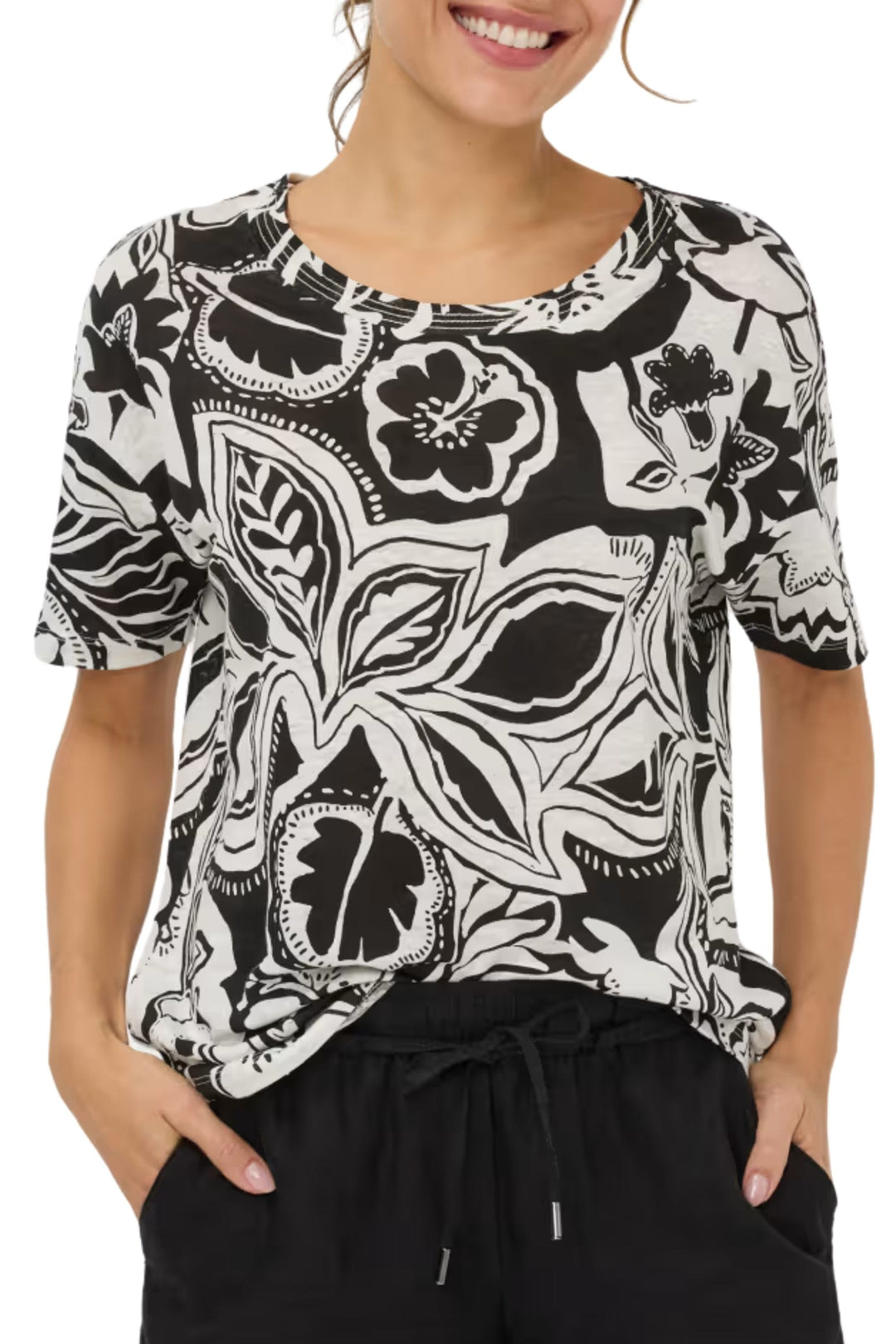 BRAX TOP 8 / BLACK CANDICE TEE - 36-7238