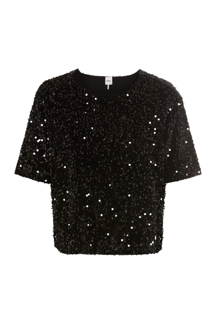 BRAX TOP BLACK / 8 CARA SEQUIN TEE - 37-3858