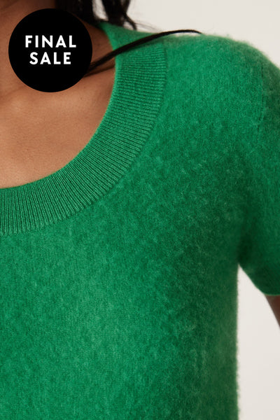 BRUSHED PURE CASHMERE TEE - CAW24120 TOP