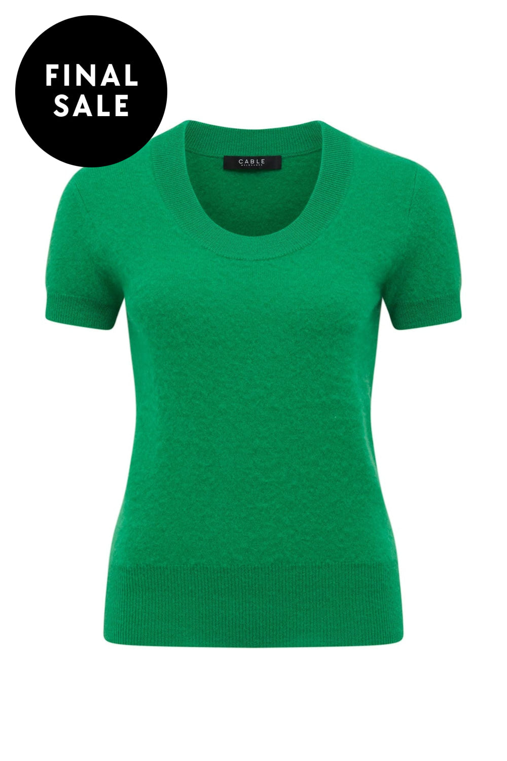 BRUSHED PURE CASHMERE TEE - CAW24120 TOP