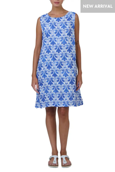 BUTTON BACK DRESS - P147 S/M / BLUE DRESS