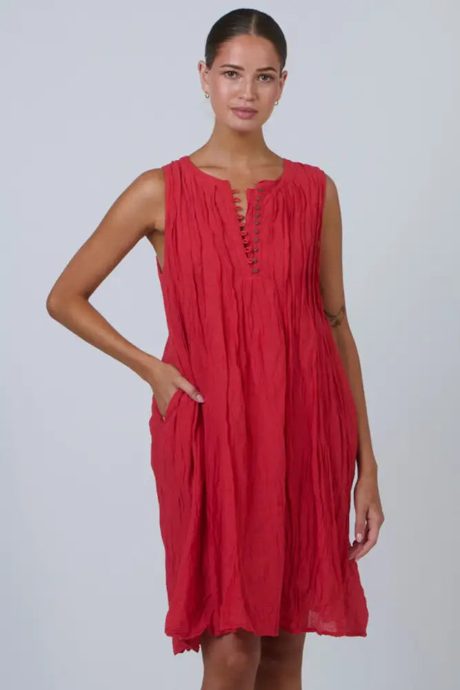 BUTTON FRONT DRESS - P153 DRESS