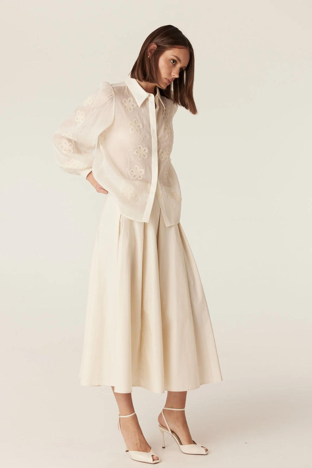 CABLE BLOUSE FAITH EMBROIDERED BLOUSE - CSS26572