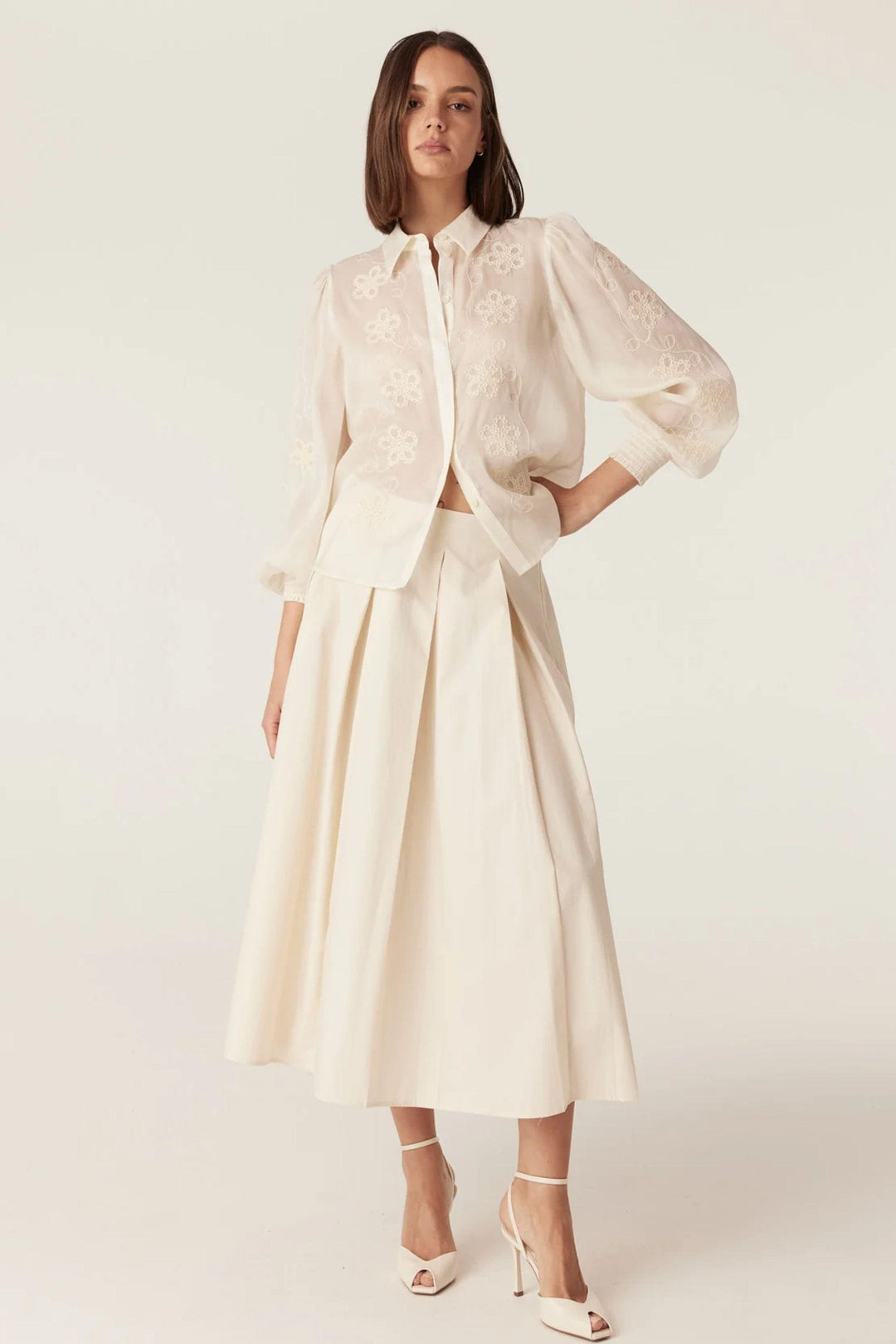 CABLE BLOUSE FAITH EMBROIDERED BLOUSE - CSS26572