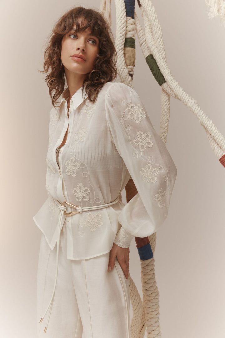 CABLE BLOUSE FAITH EMBROIDERED BLOUSE - CSS26572