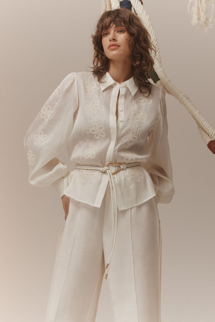 CABLE BLOUSE FAITH EMBROIDERED BLOUSE - CSS26572