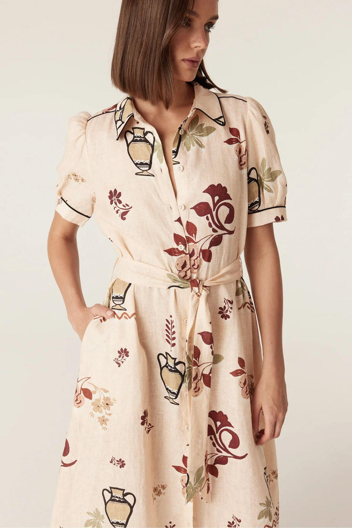CABLE DRESS AVONDALE LINEN DRESS - CSS26598