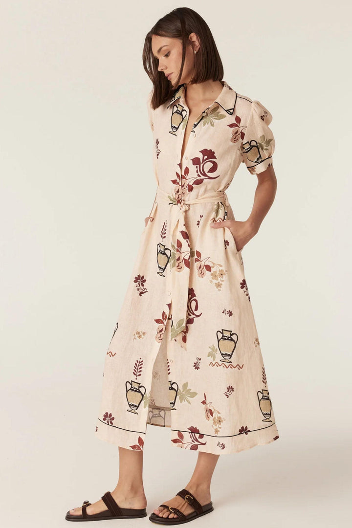 CABLE DRESS AVONDALE LINEN DRESS - CSS26598