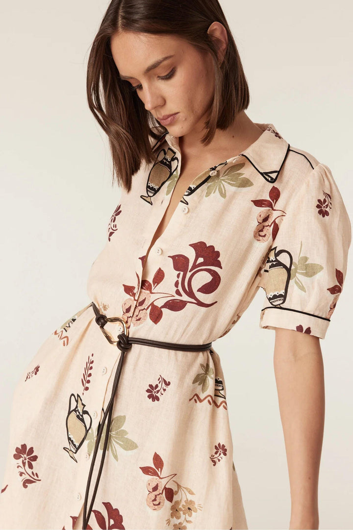 CABLE DRESS AVONDALE LINEN DRESS - CSS26598