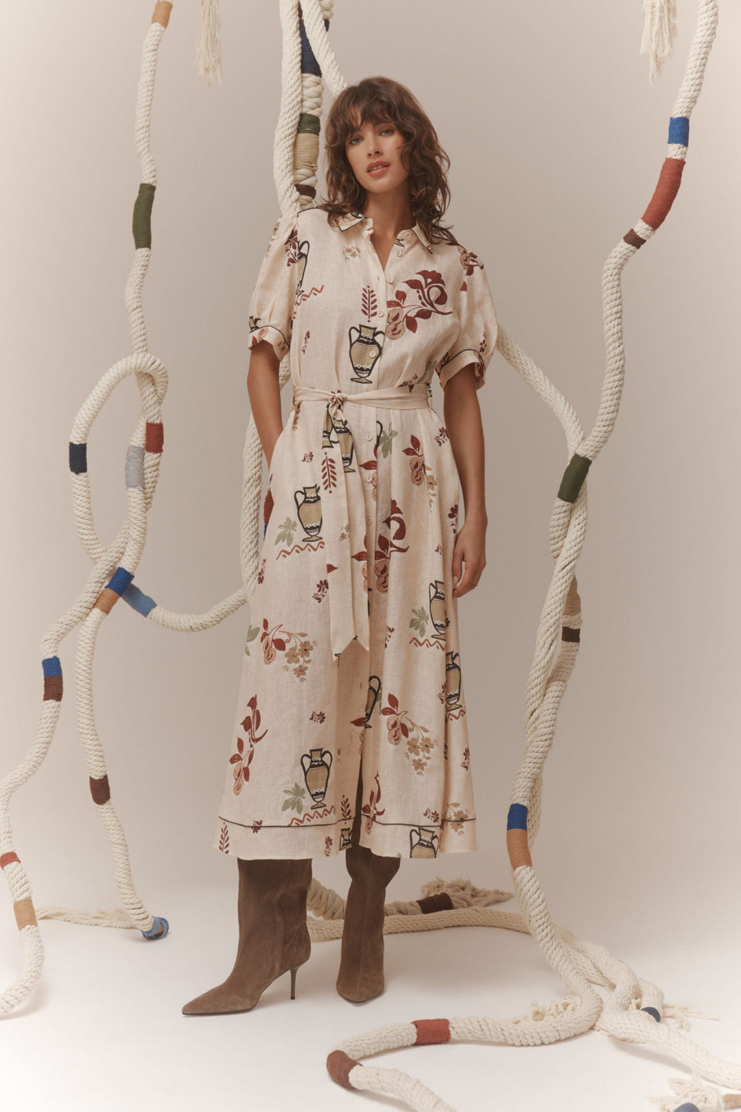CABLE DRESS AVONDALE LINEN DRESS - CSS26598