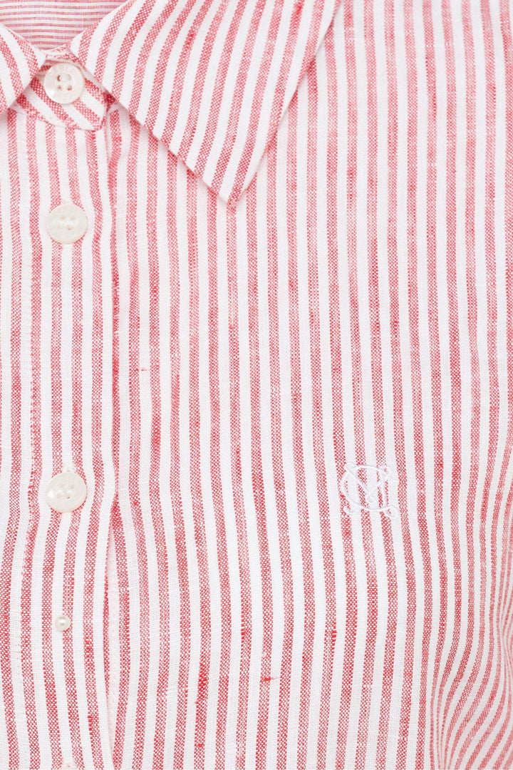 CABLE DRESS PURE LINEN TIE SHIRT DRESS - CSS26661