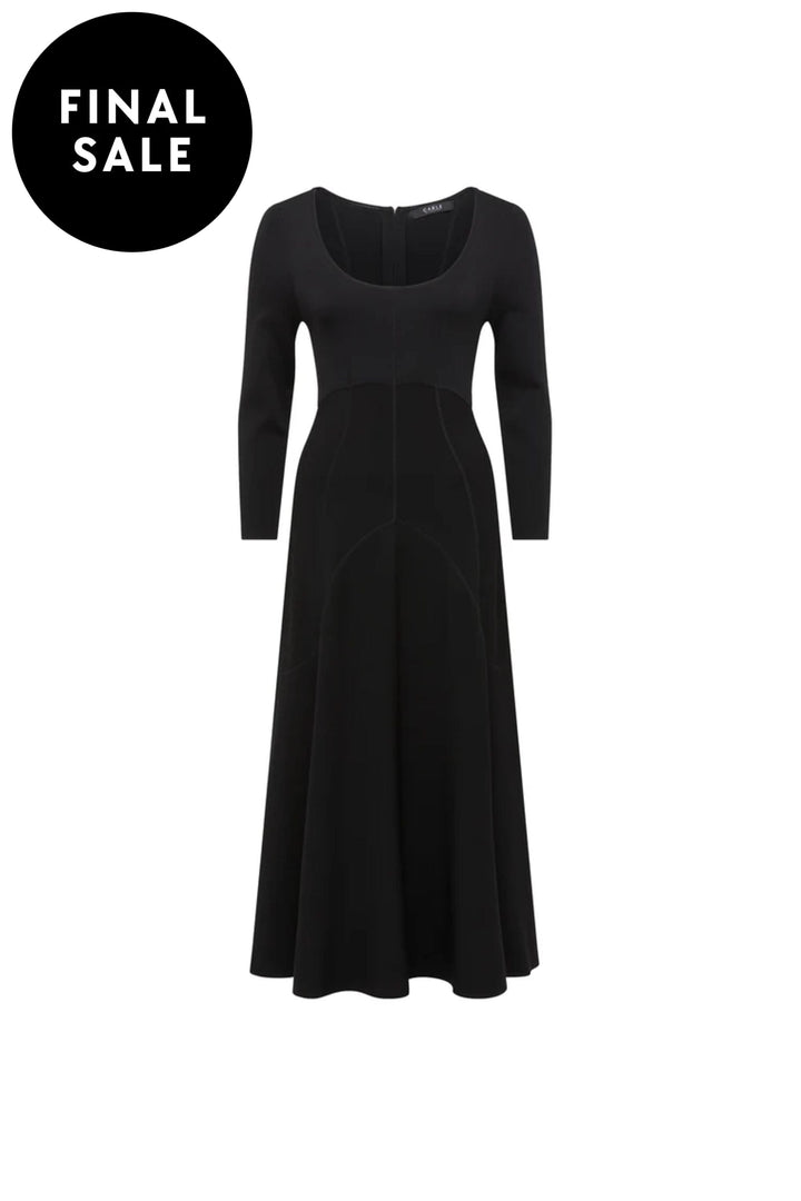 CABLE DRESS WINTER CREPE BODICE DRESS - CAW24119