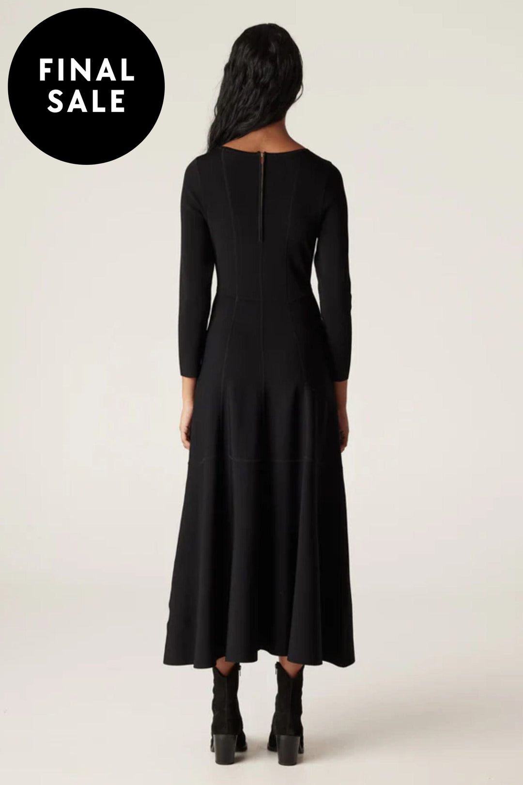 CABLE DRESS WINTER CREPE BODICE DRESS - CAW24119
