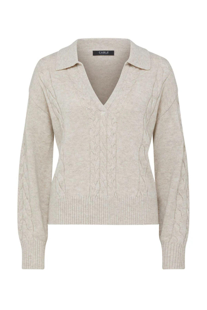 CABLE JUMPER CASHWOOL CABLE POLO JUMPER - CAW26139
