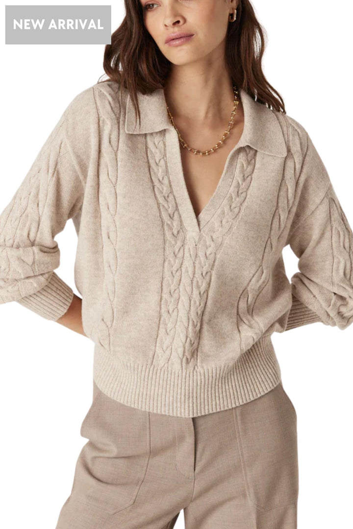 CABLE JUMPER CASHWOOL CABLE POLO JUMPER - CAW26139