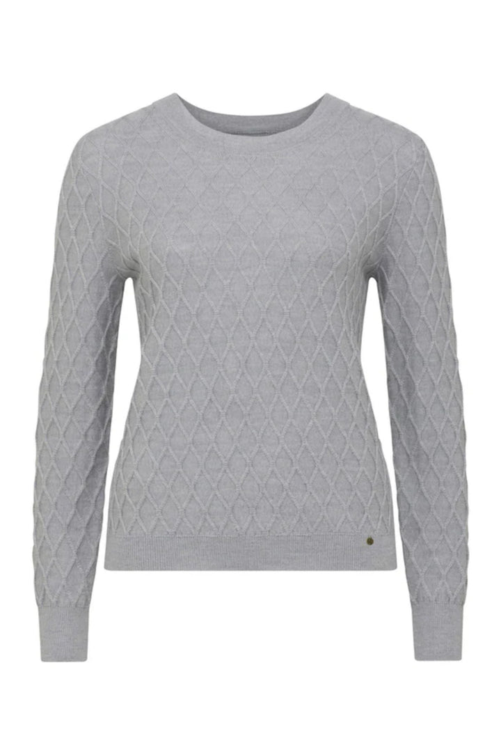 CABLE JUMPER XS / GREY-MARL HAMPDEN MERINO JUMPER - CSC1063