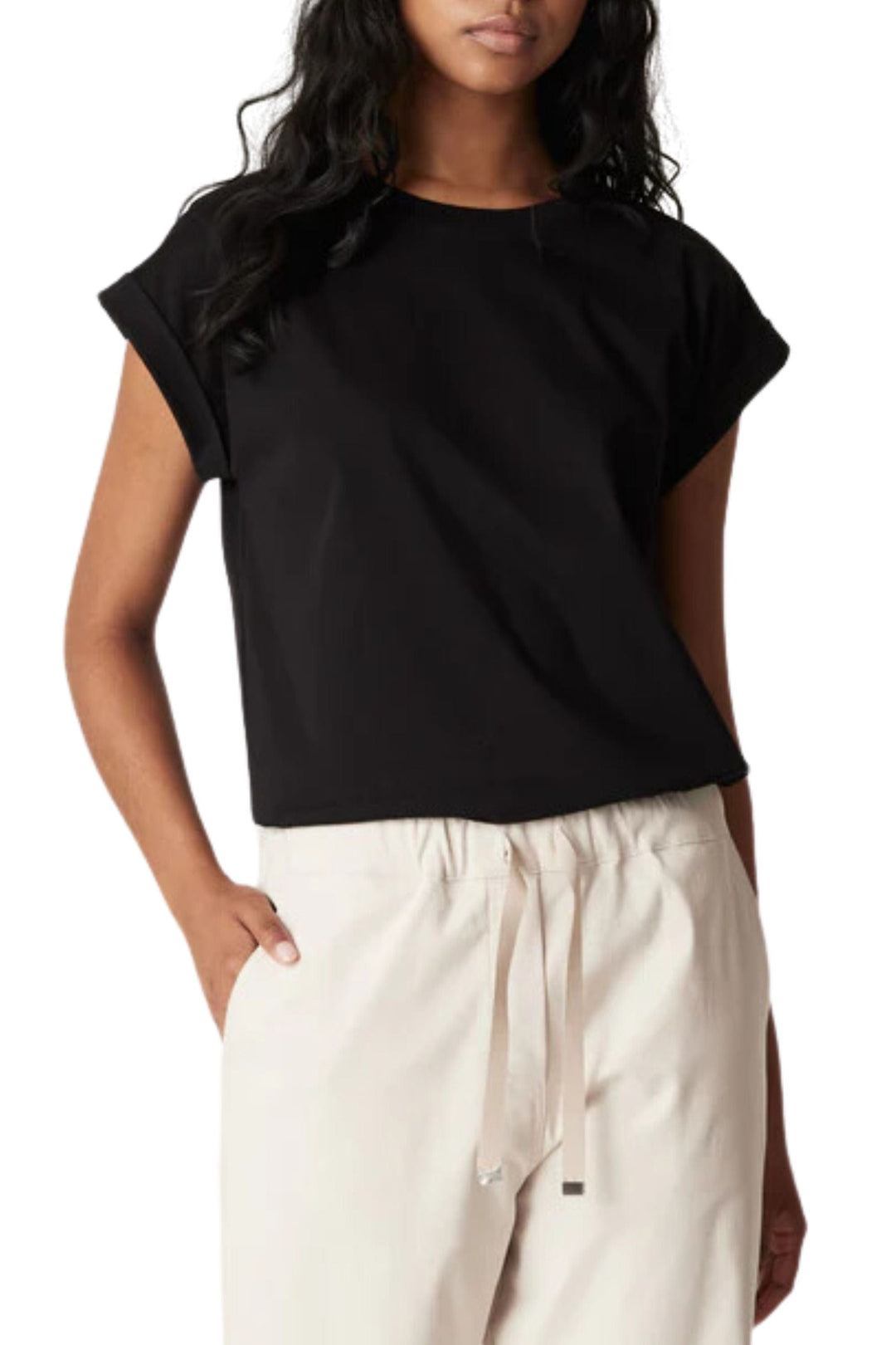 CABLE T-SHIRT 8 / BLACK PIMA TEE - CSC1055