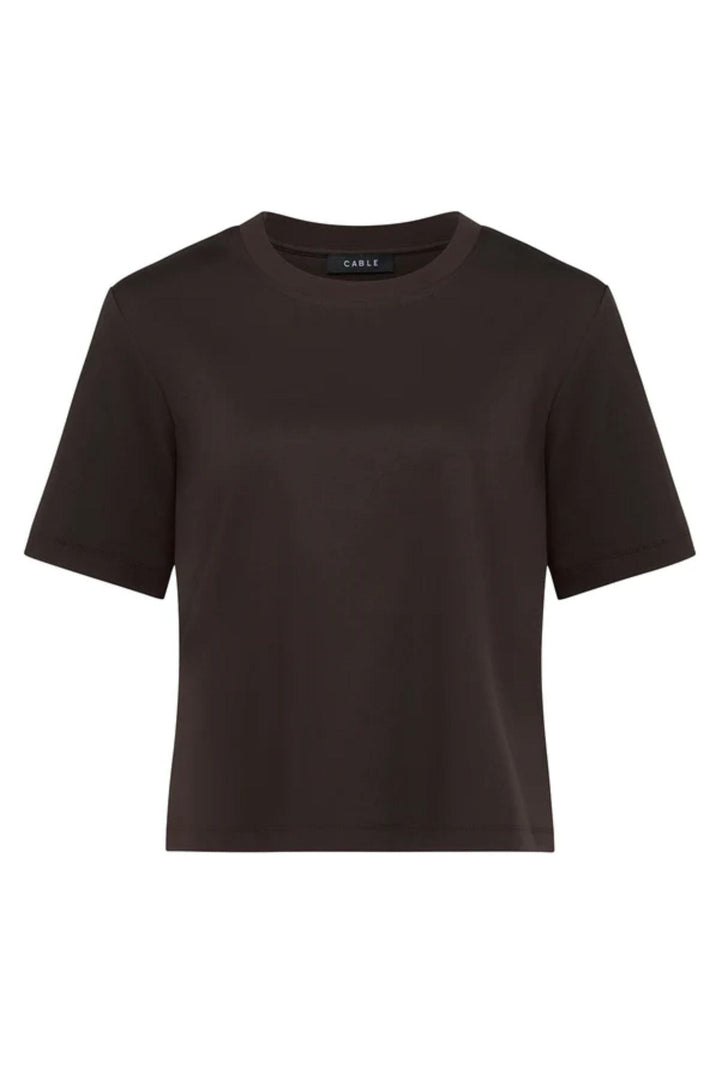 CABLE T-SHIRT 8 / ESPRESSO PIMA BOXY TEE - CAW26225